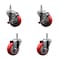 Service Caster 3.5'' Red Poly Wheel Swivel 7/16'' Grip Ring Stem Caster Set 2 Brakes, 4PK GR20S3514-PPUB-RED-TLB-716138-2-S-2 - alternate 1
